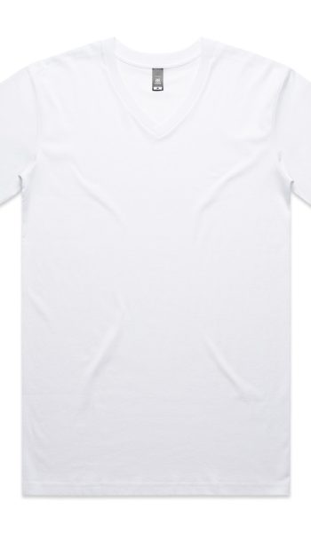 White Staple V Neck Tee