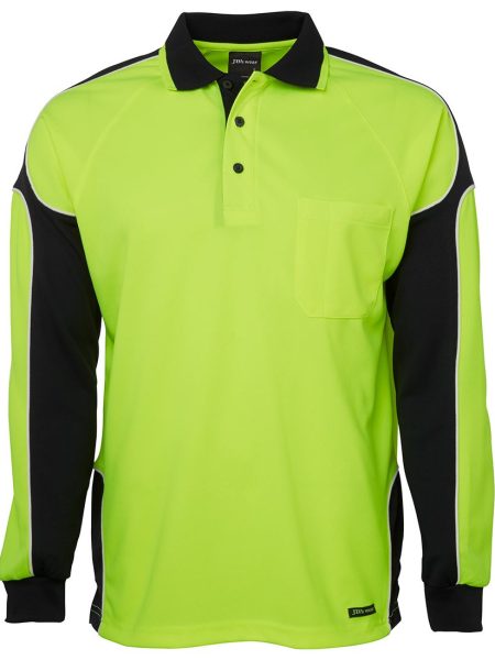 Lime Black Hi Vis Polo