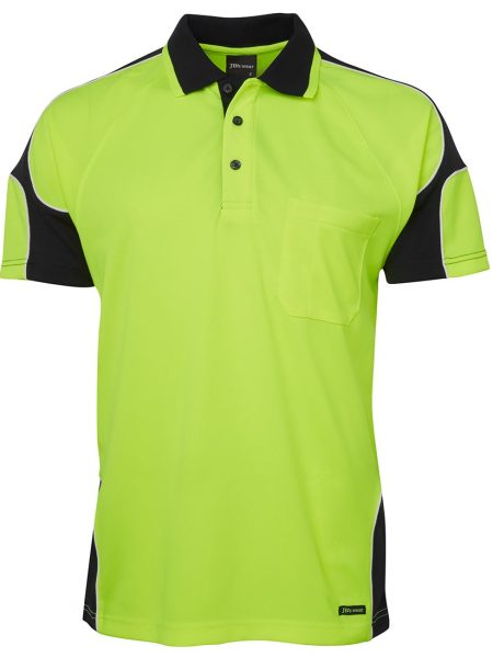 Lime Black Hi Vis Polo Shirt