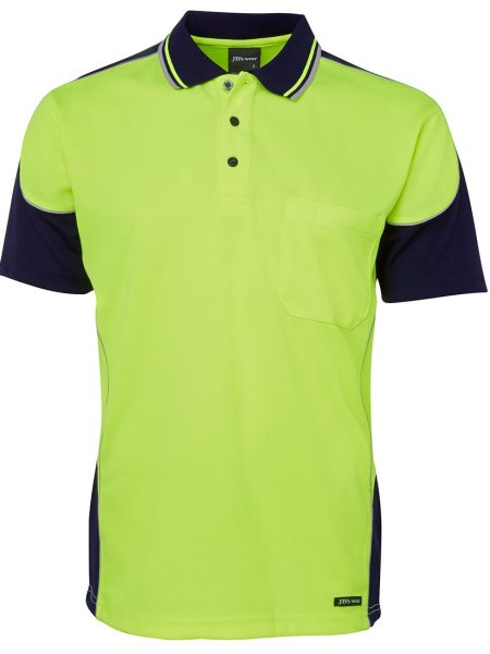 Lime Navy Contrast Polo Shirt