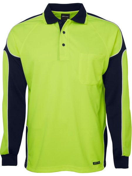 Lime Navy Hi Vis Polo