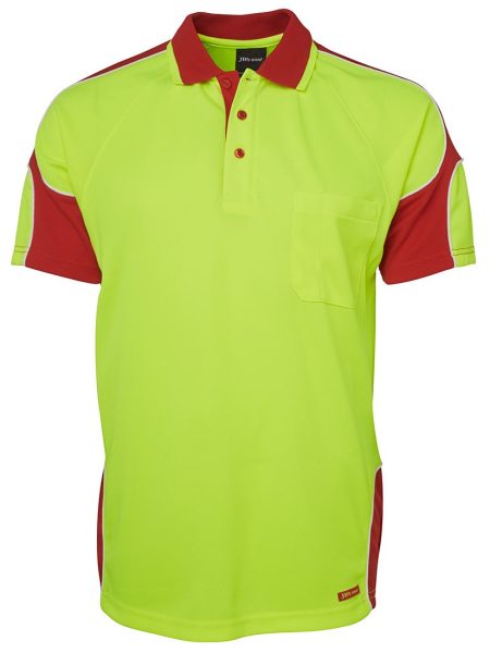 Lime Red Hi Vis Polo Shirt