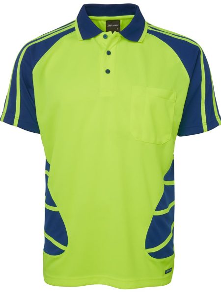 Lime Royal Hi Vis Spider Polo Shirt
