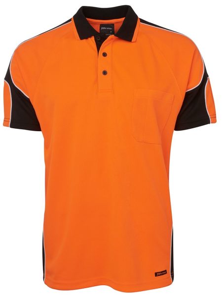 Orange Black Hi Vis Polo Shirt