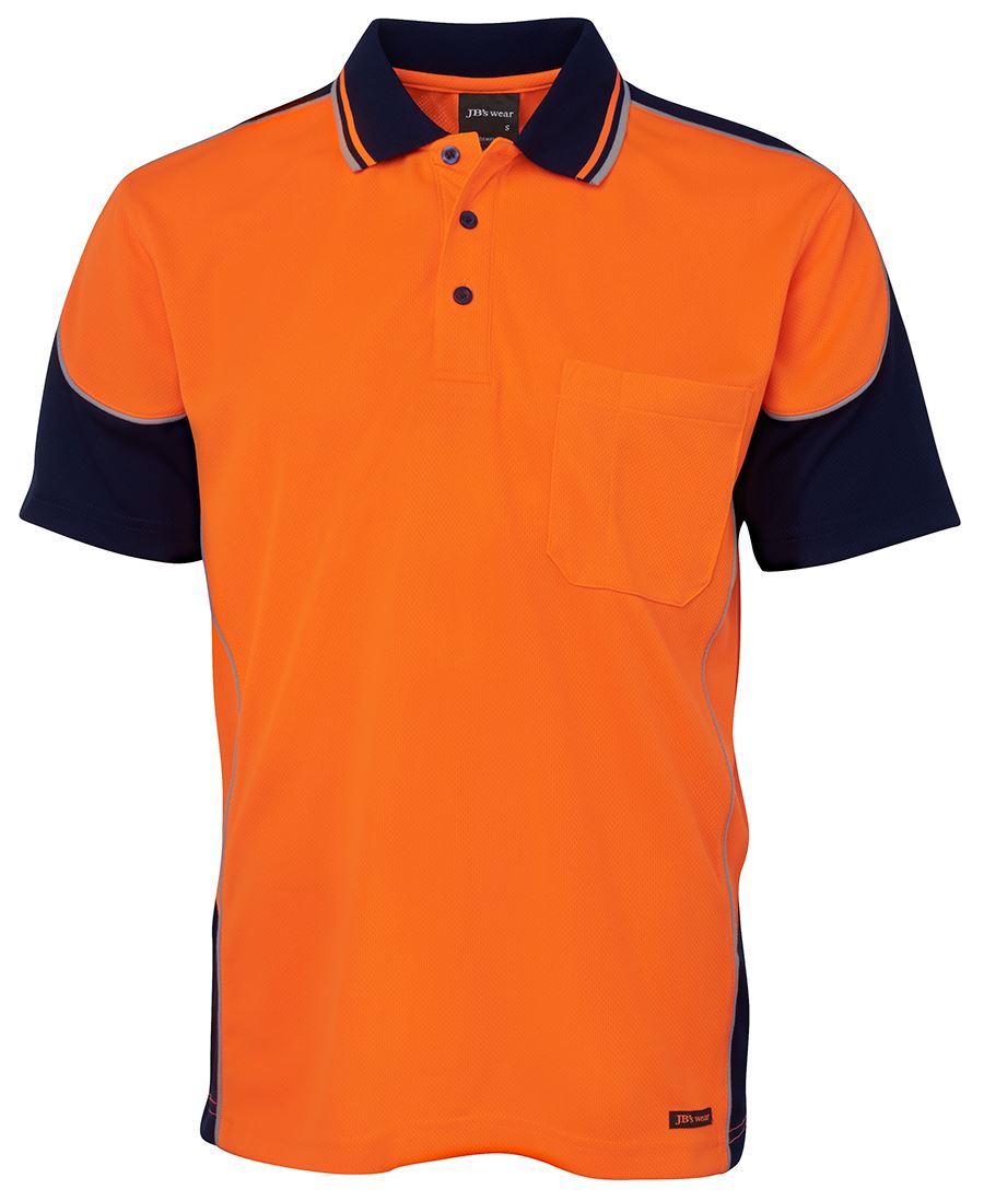 Orange Navy Contrast Polo Shirt