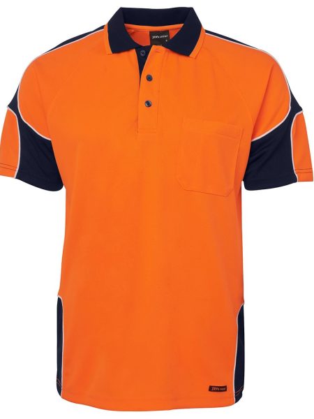 Orange Navy Hi Vis Polo Shirt