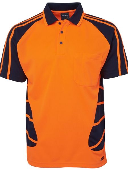 Orange Navy Spider Polo Shirt