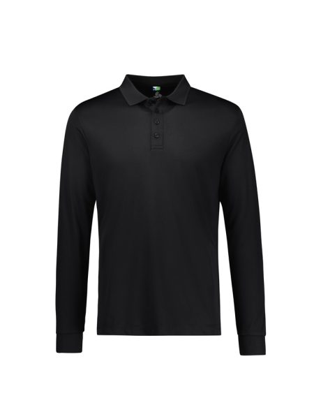 Black Action Long Sleeve Polo