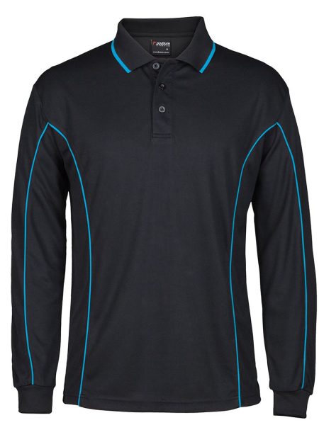 Black Aqua Podium Piping Polo