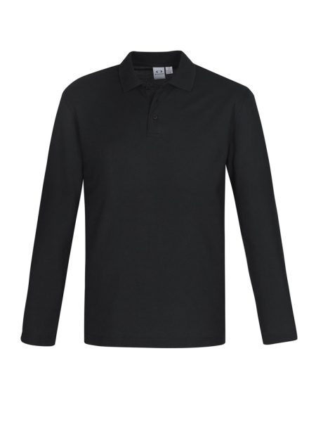 Black Crew Long Sleeve Polo