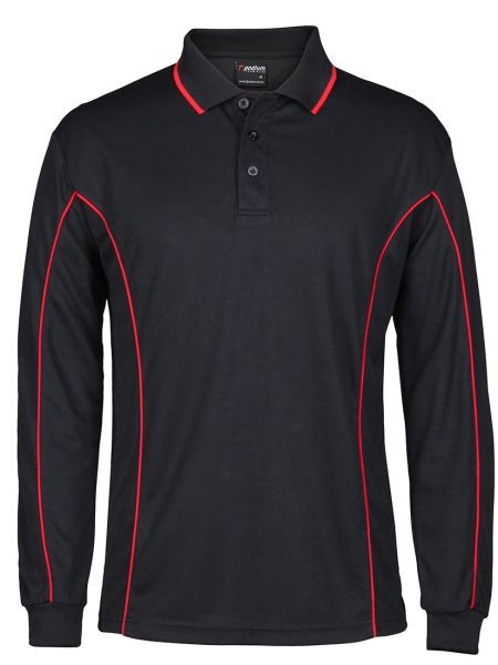 Black Red Podium Piping Polo