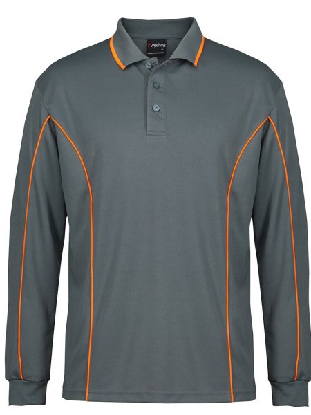Grey Orange Podium Piping Polo