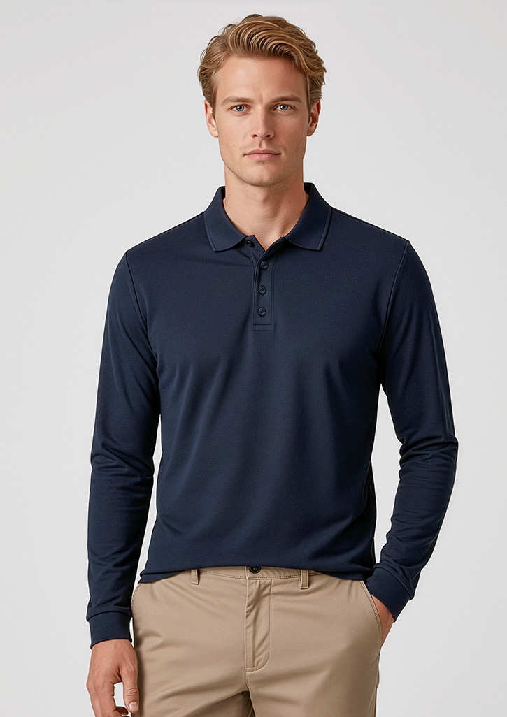 Men Action Long Sleeve Polo