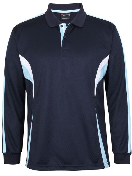 Navy Blue White Podium Cool Polo