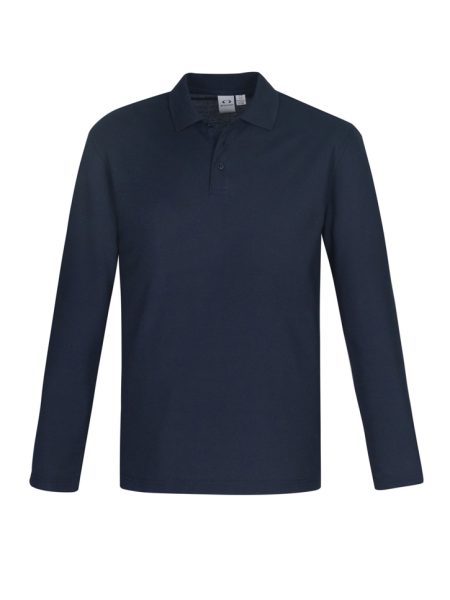 Navy Crew Long Sleeve Polo