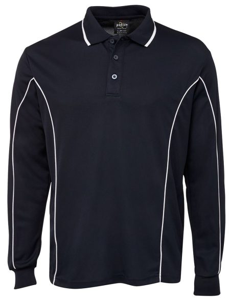 Navy White Podium Piping Polo